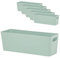 6x Ordnungsboxen - 10 cm hoch - grün - 30x10x10cm - 2 Liter - Ordnungskorb - Schubladenorganizer