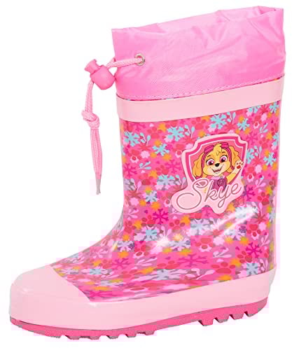 Paw Patrol Stivali di gomma per ragazze con lacci caldi foderati Skye Wellington per bambini scarpe da neve, Multi, 24 EU