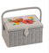 Hobby Gift Medium Näh-Aufbewahrungsbox, Holz/Stoff, Gestickte Wildblume