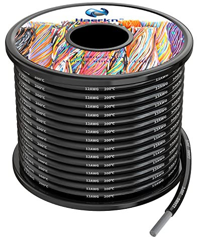 12awg 3.3mm² Silikon Elektrischer Draht Kabel Schwarz 10 Meter Weich und flexibel sauerstofffrei hochtemperatur beständiger verseilter verzinnter Kupferdraht