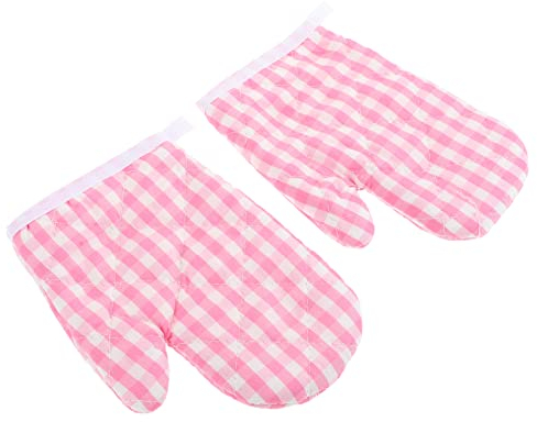 Kichvoe Kids Toys Kids Toys 2Pcs Kids Microwave Oven Mitts Children Cooking Gloves Heat Resistant Baking Gloves Mittens for Play Kitchen Baking BBQ () Barbecue Accessories Barbecue Accessories