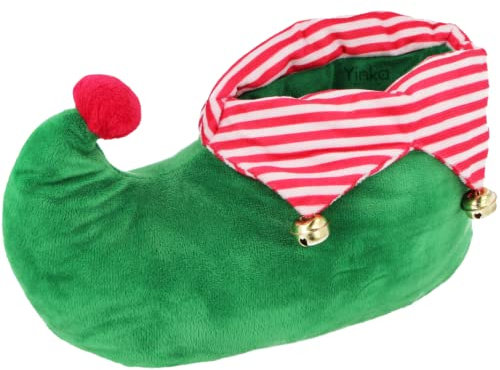 Yinka Shoes Unisex Elf Feet Novelty Christmas Slipper Boots, grün, 39 EU