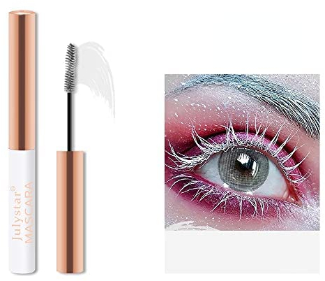 Julystar Bunte Mascara-Grundierung, wasserfest, Anti-Schweiß, nicht schwindelig, Färben, lange Locken, dickes weißes Auge schwarz (07#)