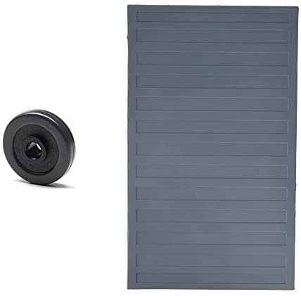 Foppapedretti 4 Ruote Gommate per Assai, Nero & Tappeto Porta Ferro Ricambio per Assai, Grigio
