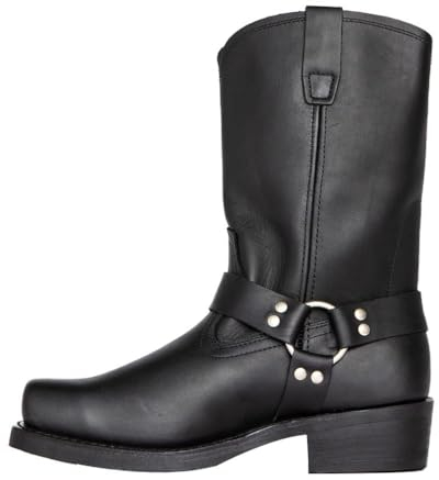ticticlily Stivali da Uomo Autunno Inverno Cerniera a Punta Quadrata Vintage Ricamato Scarpe Casual Stivali da Cowboy B Nero 42 EU