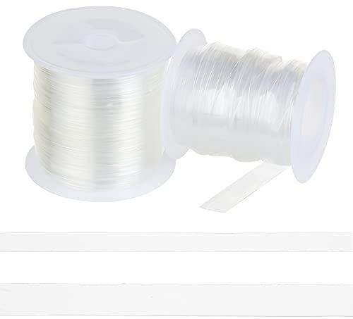 NBEADS Clear Elastic Strap, 6mm/10mm Width 2 Styles 30m Total Transparent Elastic Band High Flexibility Clear Elastic for DIY Shoulder Bra Clothes Sewing Project