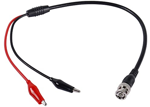 PNGKNYOCN 1,5 pies BNC q9 a doble clip de cocodrilo prueba de sonda de cable osciloscopio de prueba de alambre, generador de señales, videovigilancia (0,5m)