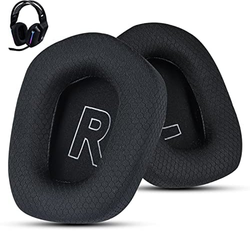 Wzsipod Almohadillas de Repuesto Premium para Auriculares Inalámbricos Logitech G733, Compatibles con Logitech G335 Lightspeed, Tejido de Malla (Negro)