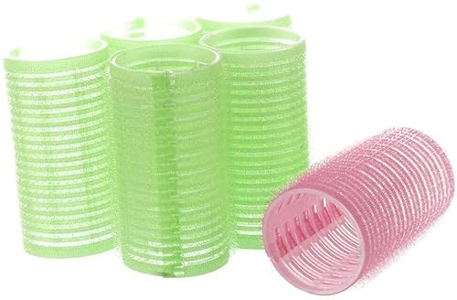 generic 6 x große Lockenwickler mit Selbstgriff, selbstklebende Lockenwickler, 3 cm, Nylon, Transparent