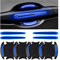 JNNJ 8 PCS Car Handle Cup Protector Reflective Stickers, 3D Carbon Fiber Door Bowl Paint Scratch Protective Film, Night Visibility Door Cover Guard Strips, Warning Decals for Most Cars(Blue)
