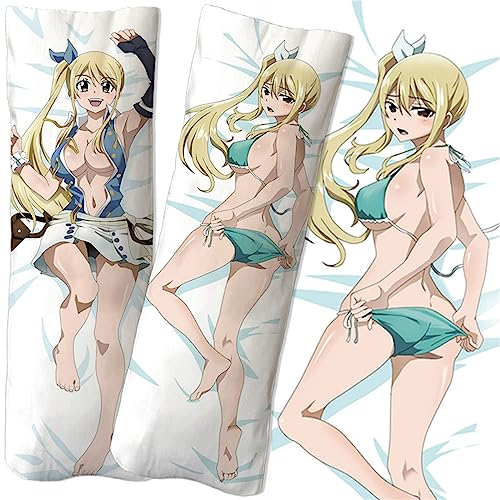 NUCLEOX FAI-ry TA-il Anime Kissenbezug, Dekorative Seitenschläferkissen Bezug, Gemütlich Soft Kissen Fall für Sofa Schlafzimmer Balkon-Multicolor 7||50 * 150cm