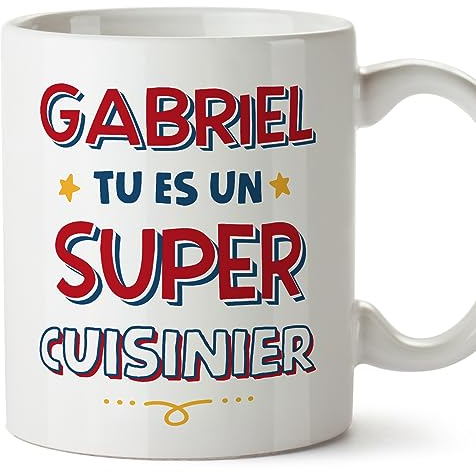 Mugffins Tasses Personnalisables pour CUISINIER homme - En Français - Cadeau Personalisé- Tu es Super - 11 oz / 330 ml
