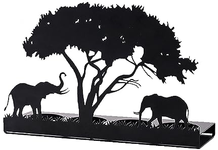 EBbels Teelichthalter, Metall Tier Kerzenteller, Silhouette Teelicht Kerzenhalter, Vintage Hohle Hirsch Elefant Giraffe Kerzenhalter Für Tisch, Wohnzimmer, Weihnachtsdekoration (Elefant)