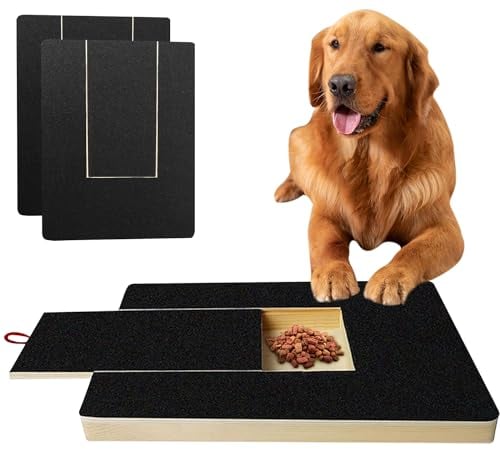 Lighterday Dog Scratch Board for Nails with Snack Box,Dog Nail Scratchboard with 2 Replacement Sheets of Sandpaper,Alternative Scratching Pad Dog Nail Clippers Grinders for Pets Nail Care