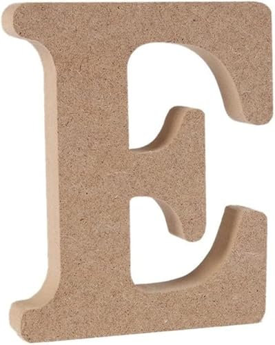Wooden MDF Letter E - Size 13cm - Arts & Crafts Personalized Name - Free Standing Wooden Letters (E)