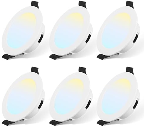 UKawhi LED Einbaustrahler Dimmbar LED Spots 230V 5W Einbauleuchten IP44 Deckenspots Warmweiß Neutralweiß Kaltweiß,29mm Einbautiefe Deckenspots Deckenstrahler für Badezimmer Wohnzimmer Küche,6er Set