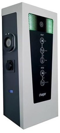 Borne électrique Witty park RFID/OCPP Hager - 2x7W - 2 véhicules - Prises T2S et TE