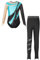 Jowowha Mädchen Turnanzug Langarm Gymnastikanzug Glitzer Eiskunstlauf Body mit Hose Trikotanzug Gymnastik Eislaufen Wettkampf Tanzkostüm Türkis 146-152