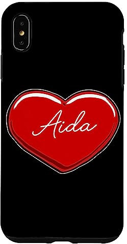 Hülle für iPhone XS Max Handgezeichnetes Herz Aida - Vornamen Herzen I Love Aida