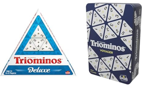 Triominos Deluxe, Brettspiele ab 6 Jahren, Familienspiel und Gesellschaftsspiele für 2 bis 4 Spieler & Original Tour Edition, Reisespiele ab 6 Jahren, Gesellschaftsspiele für 2 bis 4 Spieler