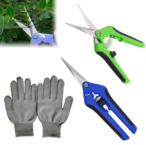 2Pcs Tijera Podar Pequeña Para Jardinería, Tijeras Jardineria, Tijeras de Podar de Mano, para Plantas, Flores, Ramos, Bonsaïs, Legumes, Frutas