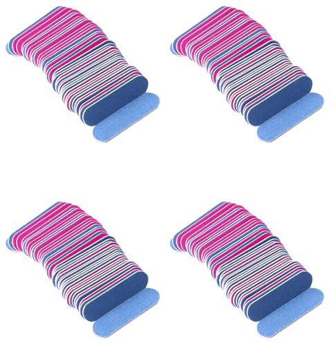 VENEKA 400 Piezas Limas de Uñas Color Doble Lijado Mini Buffer de Madera 180/240 Herramientas Desechables de Manicura