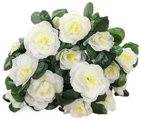 Artificial Flowers Bouquet Decor Plastic ， 7 Branch/Bouquet Artificial Red Azalea Flowers Bushes Wedding Home Garden Fake Flowers Decoration