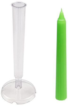 WANDIC Plastic Mold, 1 Piece 8.03 x 1.33in Fine Tooth Cone-Shaped Candle Mould Clear Plastic Mold for DIY Handmade Candles Crafts