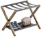 vovala Porte-bagages, Porte-valise pliant avec étagère de rangement, Porte-bagages en bambou de qualité supérieure pour chambre d'amis, chambre à coucher, hôtel, supporte jusqu'à 61 kg (Noyer)