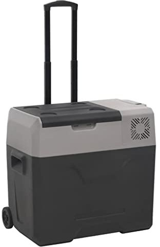 Küche & Essen, Lebensmittel- und Getränketräger, Kühlbox mit Rad und Griff, Schwarz & Grau, 40 l Polypropylen