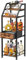HapiRm Wine Racks Free Standing - 4-Tier Stepped Liquor Drinks Cabinet for Home with Fabric Drawer, Wine Cabinet Wine & Glass Organizer for Bar, Living Room, Kitchen, or Dining Room