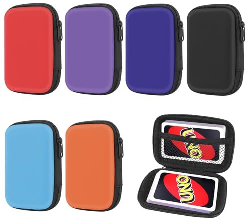 LFBEST 6Pcs Playing Card Case for UNO,Card Game Case,Soft Cloth Playing Box Waterproof Portable Holder,Practical Playing Holder Storage Box for Outdoor Gaming/Camping