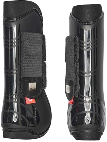 Imperial Riding IRH Lovely Gamaschen, Stilvoller Beinschutz mit TPU-Schale & weichem Neoprenfutter, Stoßabsorbierend & komfortabel für Training & Ausritte, Klettverschluss, Schwarz, Pony