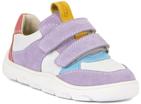 Froddo Leder Sneaker Low Top * Zeru Spring Barefoot G3130264 (White/Lila, EU Schuhgrößensystem, Grundschulkind, Numerisch, M, 30)