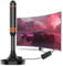 TV Aerial Indoor - Strong Magnetic Base Freeview Aerial for Easy Installation, Smart TV Aerial Indoor Support Freeview Aerial/4K/1080P - 16.4FT Coax Cable (Orange)