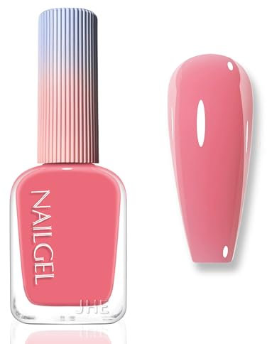 Jelly Pink Nagellack - Schnelltrocknend & Langanhaltend, Rosa Nail Polish Ohne UV Lampe für DIY Maniküre Zuhause Damen, Nude Pink Summer Nail Lacquer für Nail Art Regular Nagellack 0,41 fl oz. (Rosa)