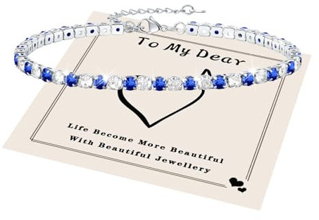 HEEYA Fußkettchen für Damen Silber Fusskette mit 5A Blau Zirkonia Hypoallergen Verstellbare Fußkettchen Sommer Fusskette Geschenk für Frauen Mädchen