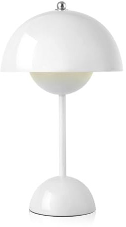 Tischlampe Dimmbar , Pilz Lampe Wireless- Flowerpot Table Lamp,led lampe dimmbar tischlampe,3 einstellbare Lichtfarben,Wiederaufladbarer interner Akku mit USB-Ladekabel, [Energieklasse A] (weiß)
