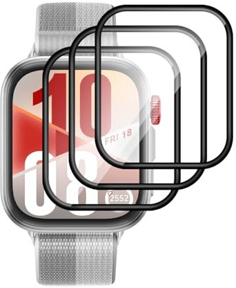 Lutree per Huawei Watch Fit 4 Pellicola Protettiva, 3 Pezzi HD Anti Graffio Flessibile Film, 3D Piena Copertura Anti-Impronte Senza Bolle Protezione Schermo