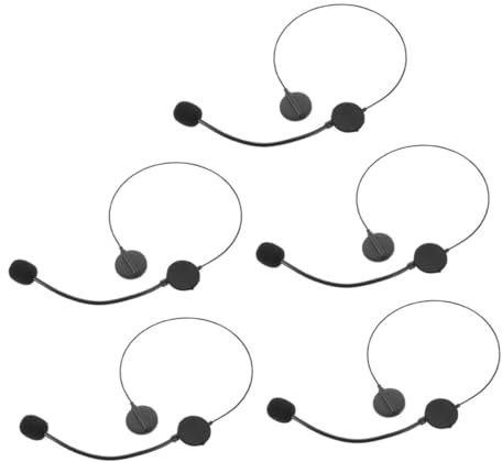 BESPORTBLE 5pcs Fake Microphone Headset Lightweight Cosplay Headphones for Halloween Party Rapid Dress-up Costume Prop Pretend Play Accessories for Masquerade