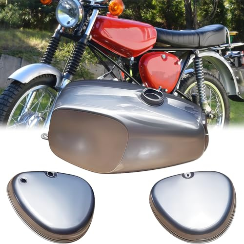 Tank Set mit Seitendeckel für Simson S50, S51, S70 – grundierte Kraftstofftanks mit Seitenkappen, lackierfertig, ideale Motorradersatzteile für Restaurierung & Reparatur