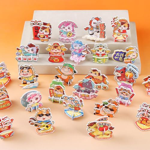 Pony-Puzzle-Set, 3D-Pferde-Papier-Puzzle, 25-teiliges Mini-Puzzle, Frühlingsfest-Geschenke für Kinder, chinesisches Neujahrsdekoration, 2026-Pferde