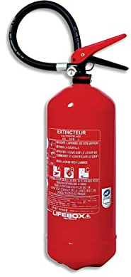 Extintor de polvo Lifebox de 6 kg con manómetro de presión para luces de clase ABC