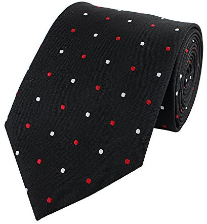 Fabio Farini - Herren Krawatte in 6cm/8cm Breite - Eleganter Schmaler Schlips für jeden Anlass - 6cm Schwarz Rot Weiß