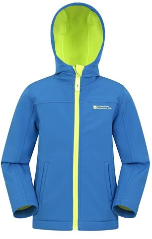 Mountain Warehouse Exodus wasserdichte Windjacke Kinder Softshell - leichte Regenjacke Kinder, atmungsaktive, wasserfeste Jacke, Kinderregenjacke Kobalt Kinder 128 DE (7-8 Jahre)