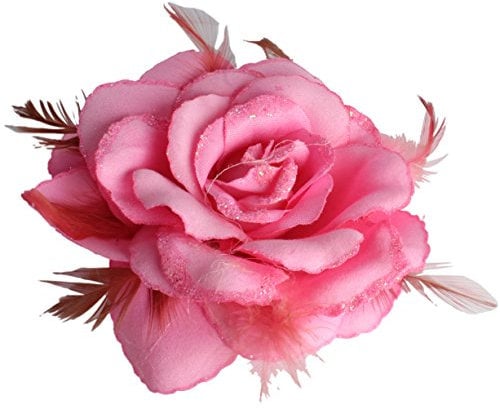 Baby Pink Rose Hair Clip Large Rose Fascinator Flower Hair Clip Pink Hair Accessories Clips Elastic Wedding Hair Flower, 1pc