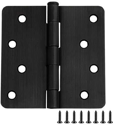 Design House 181560 Oil Rubbed Bronze, 10-Pack, 4-inch 1/4-inch Radius Door Hinge