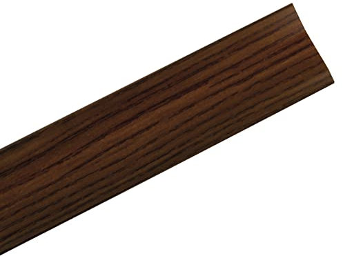 Amig - Tapajuntas para Suelo - 985 mm x 40 mm - Tira de Transición en Escalón y Adhesivo - Cubrecantos Embellecedor para Uniones de Madera, Parquet, Tarima, Mármol y Azulejo - Aluminio Nogal Oscuro