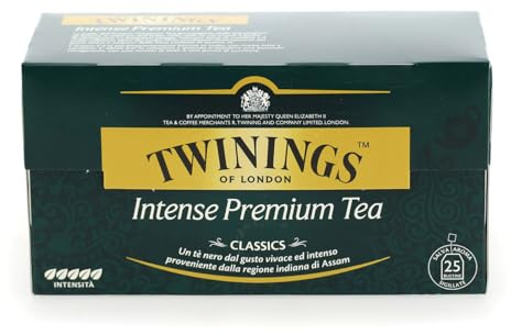 Twinings, Intense Premium Tea, Tè Nero ad Alta Intensità, Gusto Vivace e Intenso, Infusi e Tisane, 1 Confezione da 25 Filtri