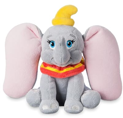 Disney Store Offizieller Sitzender Dumbo Mini-Bohnenbeutel, 19 cm, Kuscheliges Elefanten Plüschtier für Kinder, Geeignet ab Geburt